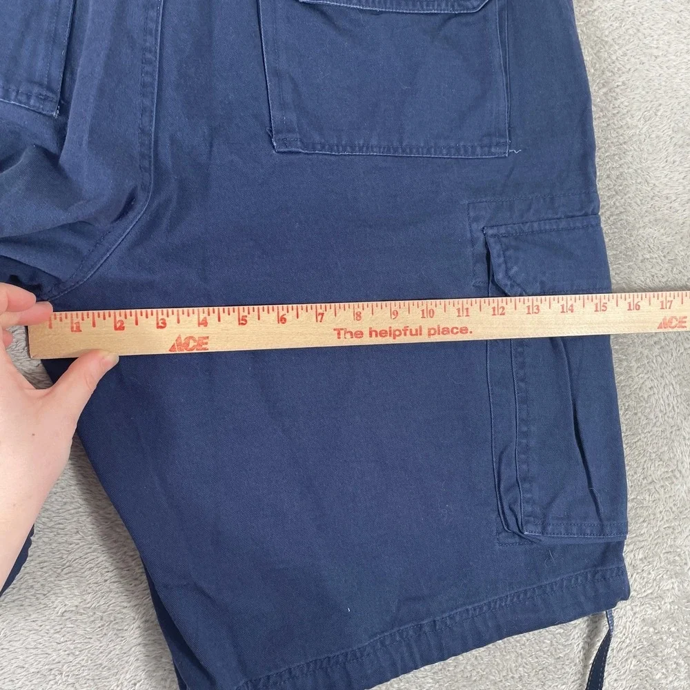 RS Surf Cargo Shorts Mens Large Navy Blue Baggy Skater Y2K Style